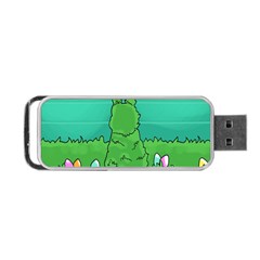 Rabbit Easter Green Blue Egg Portable Usb Flash (one Side) by Mariart