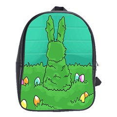 Rabbit Easter Green Blue Egg School Bags (xl)  by Mariart