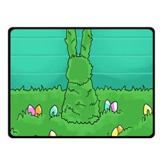 Rabbit Easter Green Blue Egg Double Sided Fleece Blanket (small)  by Mariart