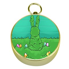 Rabbit Easter Green Blue Egg Gold Compasses by Mariart