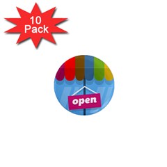 Store Open Color Rainbow Glass Orange Red Blue Brown Green Pink 1  Mini Magnet (10 Pack)  by Mariart