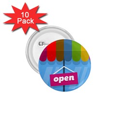 Store Open Color Rainbow Glass Orange Red Blue Brown Green Pink 1 75  Buttons (10 Pack) by Mariart