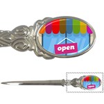 Store Open Color Rainbow Glass Orange Red Blue Brown Green Pink Letter Openers Front