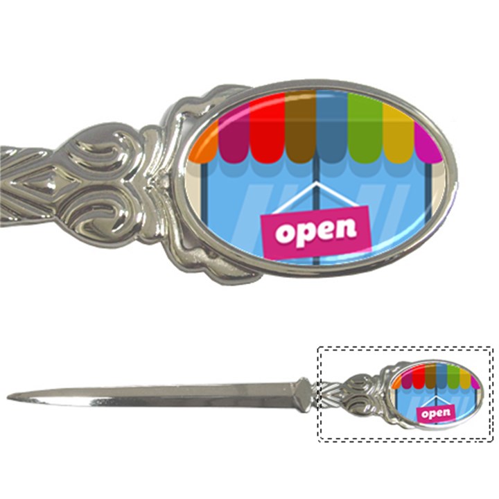 Store Open Color Rainbow Glass Orange Red Blue Brown Green Pink Letter Openers