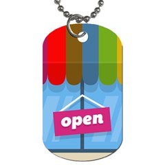 Store Open Color Rainbow Glass Orange Red Blue Brown Green Pink Dog Tag (one Side) by Mariart