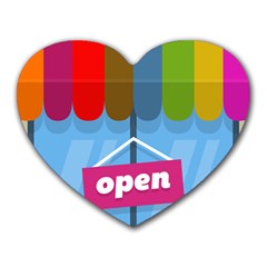 Store Open Color Rainbow Glass Orange Red Blue Brown Green Pink Heart Mousepads by Mariart