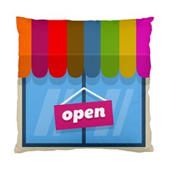 Store Open Color Rainbow Glass Orange Red Blue Brown Green Pink Standard Cushion Case (two Sides) by Mariart