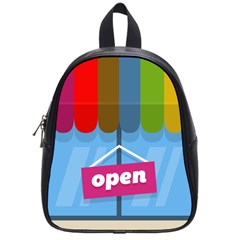 Store Open Color Rainbow Glass Orange Red Blue Brown Green Pink School Bags (small)  by Mariart