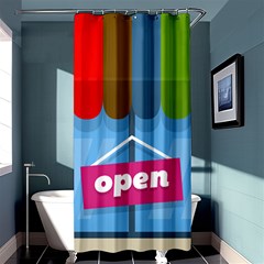 Store Open Color Rainbow Glass Orange Red Blue Brown Green Pink Shower Curtain 36  X 72  (stall)  by Mariart