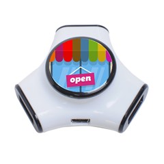 Store Open Color Rainbow Glass Orange Red Blue Brown Green Pink 3-port Usb Hub by Mariart