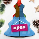 Store Open Color Rainbow Glass Orange Red Blue Brown Green Pink Ornament (Christmas Tree)  Front