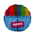 Store Open Color Rainbow Glass Orange Red Blue Brown Green Pink Standard 15  Premium Round Cushions Front