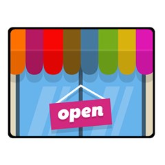 Store Open Color Rainbow Glass Orange Red Blue Brown Green Pink Double Sided Fleece Blanket (small) 