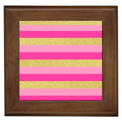 Pink Line Gold Red Horizontal Framed Tiles