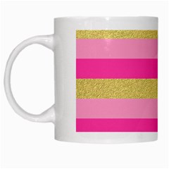 Pink Line Gold Red Horizontal White Mugs by Mariart