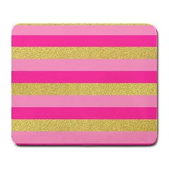 Pink Line Gold Red Horizontal Large Mousepads by Mariart