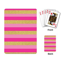 Pink Line Gold Red Horizontal Playing Card by Mariart