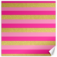 Pink Line Gold Red Horizontal Canvas 12  X 12   by Mariart