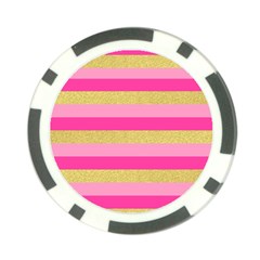 Pink Line Gold Red Horizontal Poker Chip Card Guard (10 Pack) by Mariart