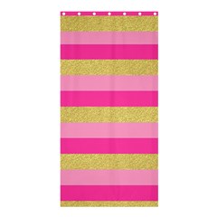 Pink Line Gold Red Horizontal Shower Curtain 36  X 72  (stall)  by Mariart