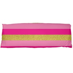 Pink Line Gold Red Horizontal Body Pillow Case (dakimakura) by Mariart