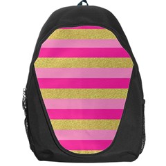 Pink Line Gold Red Horizontal Backpack Bag by Mariart