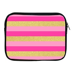 Pink Line Gold Red Horizontal Apple Ipad 2/3/4 Zipper Cases by Mariart