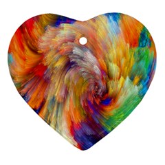 Rainbow Color Splash Ornament (heart)