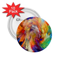 Rainbow Color Splash 2 25  Buttons (10 Pack) 