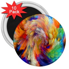 Rainbow Color Splash 3  Magnets (10 Pack) 