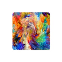 Rainbow Color Splash Square Magnet by Mariart