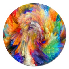 Rainbow Color Splash Magnet 5  (round) by Mariart