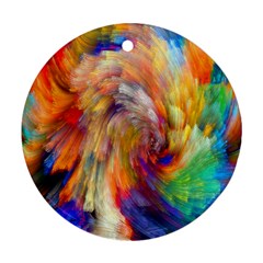 Rainbow Color Splash Round Ornament (two Sides) by Mariart