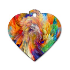 Rainbow Color Splash Dog Tag Heart (two Sides) by Mariart