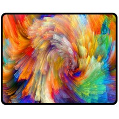 Rainbow Color Splash Fleece Blanket (medium)  by Mariart