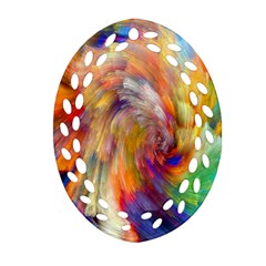 Rainbow Color Splash Oval Filigree Ornament (two Sides) by Mariart