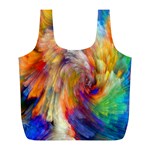 Rainbow Color Splash Full Print Recycle Bags (L)  Front