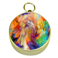 Rainbow Color Splash Gold Compasses by Mariart