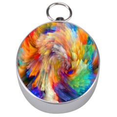 Rainbow Color Splash Silver Compasses by Mariart