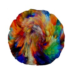 Rainbow Color Splash Standard 15  Premium Flano Round Cushions by Mariart