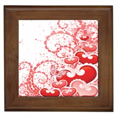 Love Heart Butterfly Pink Leaf Flower Framed Tiles