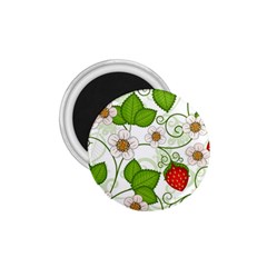 Strawberry Fruit Leaf Flower Floral Star Green Red White 1 75  Magnets