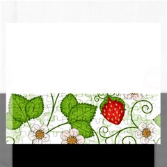 Strawberry Fruit Leaf Flower Floral Star Green Red White Rectangular Jigsaw Puzzl by Mariart