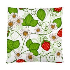 Strawberry Fruit Leaf Flower Floral Star Green Red White Standard Cushion Case (one Side) by Mariart