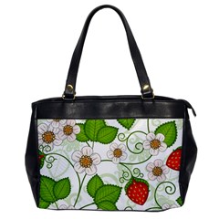 Strawberry Fruit Leaf Flower Floral Star Green Red White Office Handbags by Mariart