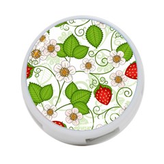 Strawberry Fruit Leaf Flower Floral Star Green Red White 4-port Usb Hub (two Sides)  by Mariart