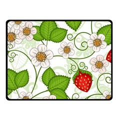 Strawberry Fruit Leaf Flower Floral Star Green Red White Fleece Blanket (small) by Mariart