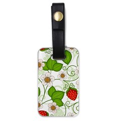 Strawberry Fruit Leaf Flower Floral Star Green Red White Luggage Tags (one Side)  by Mariart