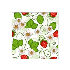 Strawberry Fruit Leaf Flower Floral Star Green Red White Satin Bandana Scarf by Mariart