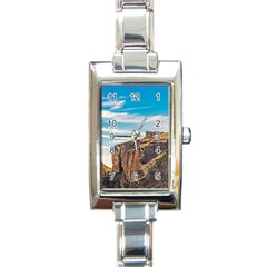 Rocky Mountains Patagonia Landscape   Santa Cruz   Argentina Rectangle Italian Charm Watch by dflcprints